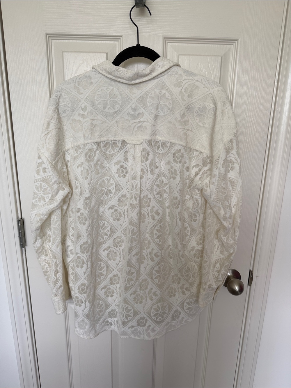 Pilcro Ivory Lace Button-Down Shirt - Picture 4 of 4